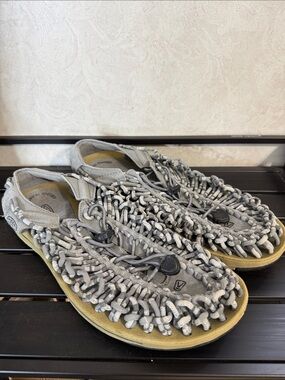 Gray Woven KEEN Rope Sandal Slides